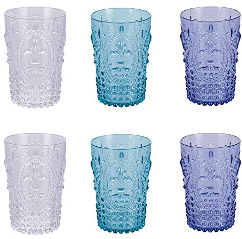Villa d'Este Home Tivoli 5915225 Fashion Ocean Wasserglas, 400ml Kapazität, 6 Stück