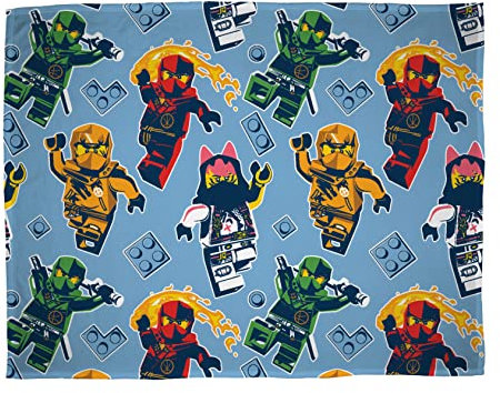Character World Coperta in pile con licenza ufficiale Lego Ninjago, super morbida e calda, perfetta per casa, camera da letto, campeggio e pigiama party