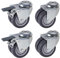 Dörner + Helmer 4er Set, Apparate-Doppelrolle 75 mm TPE mit Rückenloch 10,2 mm, Fadenschutz, Rollenmix, Tragkraft 300 kg/Set