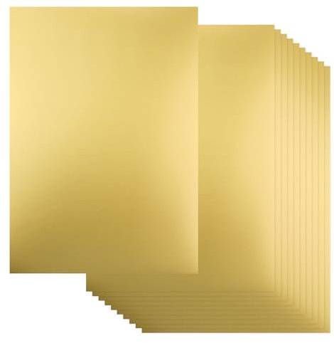 Gold Metallic Folie papier, Din A4-30 Blatt - 250 g/m² - 29,7 x 21 cm - Bastelbogen Papier Fotokarton Bastel-Papier-Karton