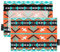 Quteprint Ethnic Trippy Aztec Geometric Pencil Pouch for 3 Ring Binder, 2 Pack Zipper Pencil Case with Clear Window, Pencil Bags Binder Pockets Organizer Case for Office Home Makeup Supplies