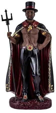 DRW Figur Exu Orisha, Guardian der Kommunikation, Kunstharz, handbemalt, 14 x 10 x 31 cm