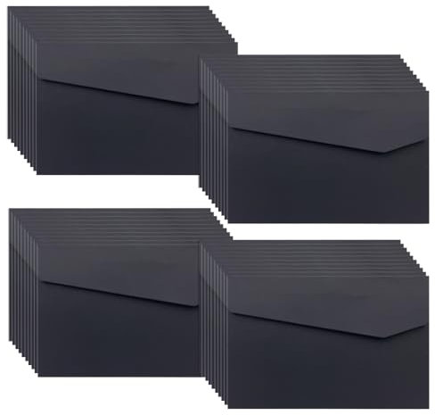 WYAN 40Pcs Business Envelopes,Premium Envelope,Invitation Envelopes,for Greeting Note Party(16.5 * 11.5cm,Black,Card and Glue not Included)