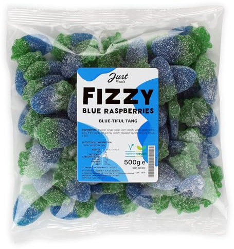 Just Treats Fizzy Blue Raspberries (500g Share Bag)