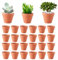 Abiemuce Lot de 24 Pots en Terre Cuite de 5 x 5,5 cm, Petits Pots en Argile, Mini Pots en Terre Cuite avec Trou de Drainage, Pot en Argile Réutilisable pour Plantes pour la Maison et Le Bureau