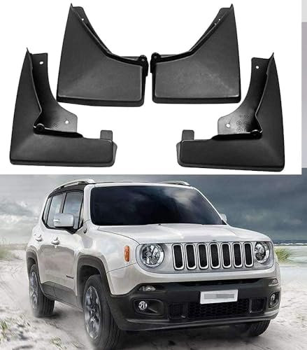 4 Pezzi Auto Paraspruzzi per Jeep Renegade 2016-2020, Protettiva Protezione Fender Parafanghi Parafango Anteriori Posteriori Auto Decorativi Accessori