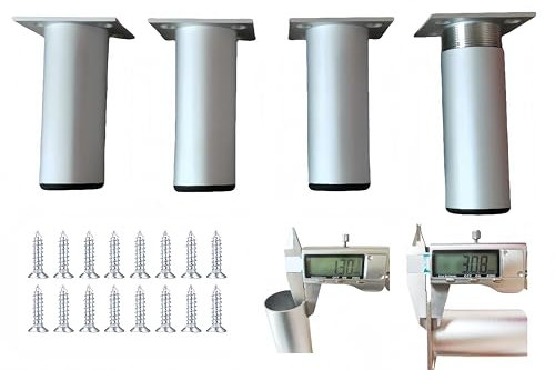 PUTOAHAO Möbelfüße aus Aluminiumlegierung (weiß, 6 cm)