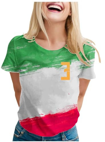 2024 Coppa Europea T Shirt Donna Estive Cotone Coppa Europea T Shirt Manica Corta Calcio Tifosi Tshirt Firmate Italia Stampa Bandiera Nazionale Maglietta Elegante Curvy Top