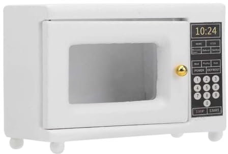 1:12 Horno de microondas de casa de muñecas, Alta simulación en Miniatura casa de muñecas Mini Comedor pequeño decoración para electrodomésticos complementarios de Cocina muñeca