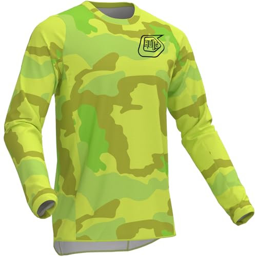 HULG Herren-Mountainbike-Trikot, Herren-Radtrikot, Motocross, Downhill-Trikot, Schnell Trocknend Und Atmungsaktiv, Geeignet Für MTB/BMX/Cross-Country-Motorräder Und Andere Sportarten (Style-05,L)