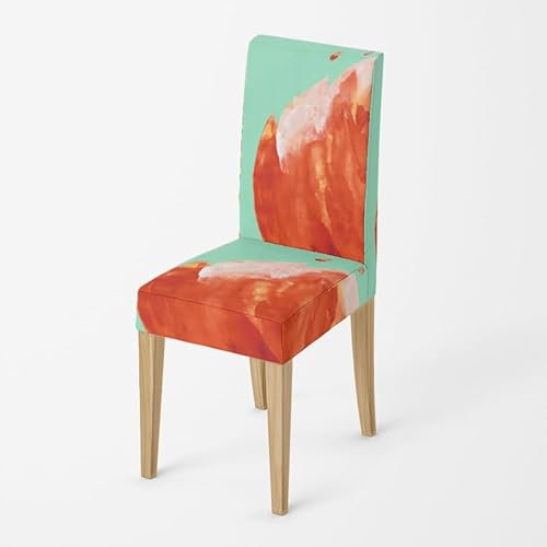 Stuhlhussen Red Mint Green Stuhlhussen 6er Set Stretch Weiche Elasthan Stuhlhussen Schwingstühle Waschbar Stuhlbezug Abnehmbare Hussen für Stühle Langlebig Stuhlhusse Universal Stuhlbezüge