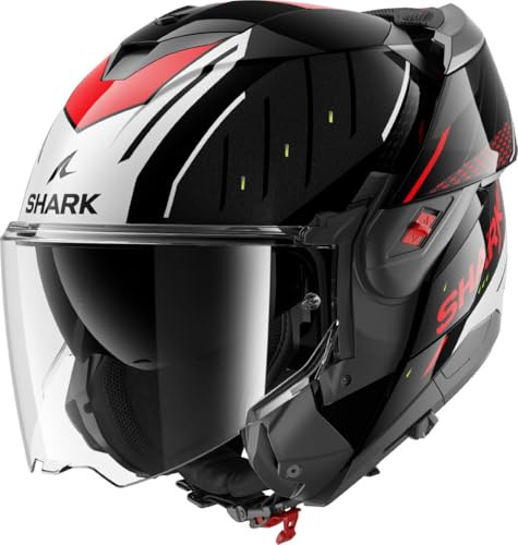 SHARK, Modularer Motorradhelm OXO RYDGER Black Silver Red KSR, XXL