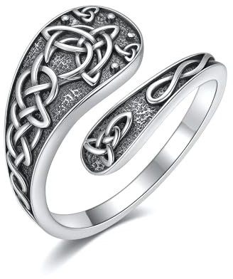 Celtic Knot Spoon Rings 925 Sterling Silver Celtic Knot Thumb Rings Vintage Jewellery for Women Men Mom
