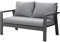 LANOX Balkonmöbel Gartensofa 2 Sitzer aus Aluminum, 134,5×75×74 cm, inkl. Sitz- und Rückenkissen, Wetterfest Gartensofa für Balkon Terrasse Garten, Grau