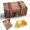 Boîte en Bois Vintage pour Chasse au Trésor - Coffre au Trésor en Bois avec Serrure Coffret de Rangement pour Enfants, Jeu d’Exploration et Cadeau Ludique (21 x 14 x 9 cm)