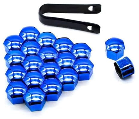 SLGYS 20 Stück Sechskant Radschraubenkappen Kompatibel mit Volvo XC60 MK2 2017-onwards 5 Door SUV, Auto Radmutter Kappen Schutz Cover ZubehöR,21mm-3/Blue