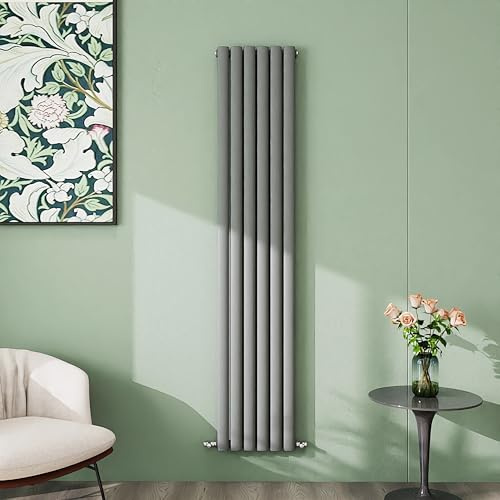 Simple Bathroom 1800×354mm Anthracite Radiator Vertical Single Oval Column Designer Central Heating Rad for Bathroom/Kitchen/Living Room