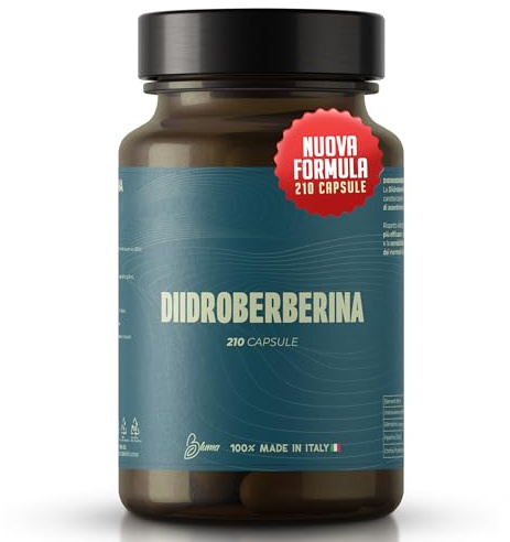 Diidroberberina 210 Capsule (Formula più forte della Berberina) | Alta Biodisponibilità con Silimarina, Piperina e Cromo | Supporto Glicemia, Insulino Resistenza e Azione Dimagrante