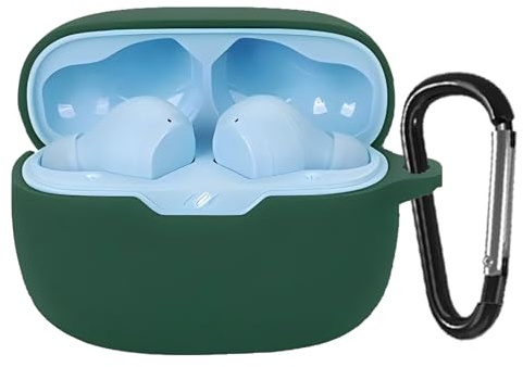 YIYAOLE Schutzhülle Kompatibel mit JBL Tune Beam Silikon Hülle für JBL Tune Beam Tragbare Kratz Case mit Karabiner(Grün)