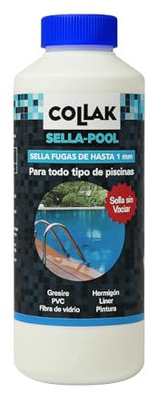 Collak - Sellador de Fugas para Piscinas Sella-Pool 1L – Repara Grietas sin Vaciar – Compatible con Liner, Hormigón, PVC, Fibra, SPA, Depósitos y Tuberías – Uso Profesional y Doméstico