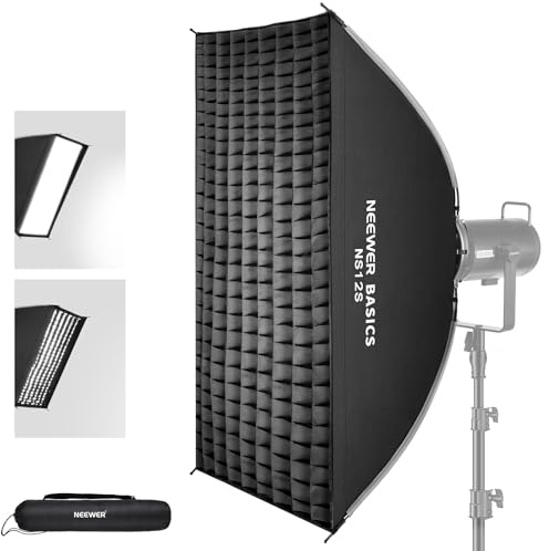 NEEWER BASICS NS12S - Kit softbox rettangolare, 60 x 90 cm, diffusore di luce Bowens a sgancio rapido, compatibile con Godox, compatibile con Aputure Studio Photography Video Recording Lighting