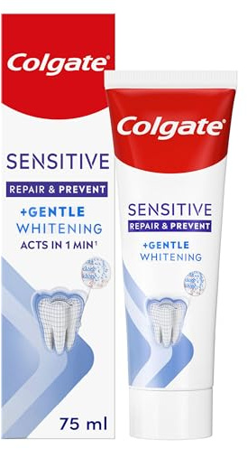 Colgate Sensitive Repair & Prevent Gentle Whitening Toothpaste 75ml | Instant Pain Relief in 1 Minute*, Helps Restore Natural Whiteness of Teeth