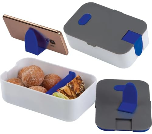 Livepac-Office Brotdose/Lunchbox/mit Dampfventil und Handyhalter/Farbe: blau