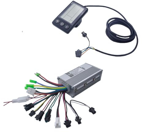 Hominas Elektroroller Brushless Controller Kit, 24V/36V 350W Dreimodus Sinuswelle Elektrofahrrad Bürstenlose Controller mit LCD Anzeige für Elektrofahrrad Scooter