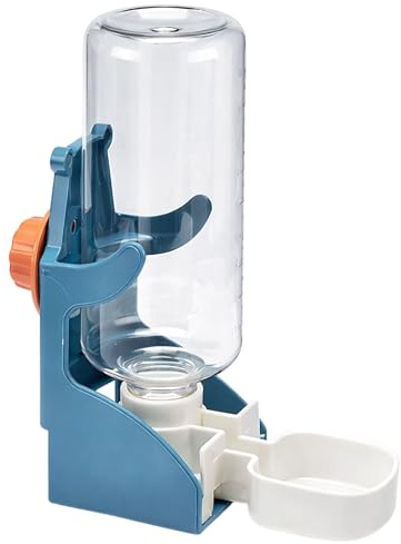 Hamster Water Bottle, Rabbit Water Bottle, Guinea Pig Water Bottle with Stand, Non-Drip Pet Water Dispenser for Small Animal Cages, Blue Drinking Solution for Rabbits and Guinea Pigs