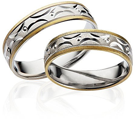 2x Eheringe Verlobungsringe Trauringe Freundschaftsringe 333 Gold *mit GRATIS Gravur und Etui*