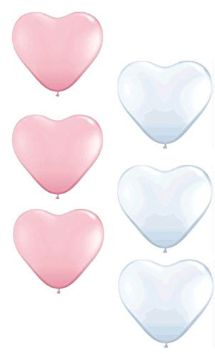 Everts Pol 50 große Herzballons rosa und Weiss Luft und Ballongas geeignet EU Ware