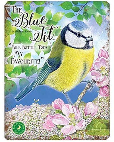 Fridge Magnet - The Blue Tit - Milk bottle tops my favourite!