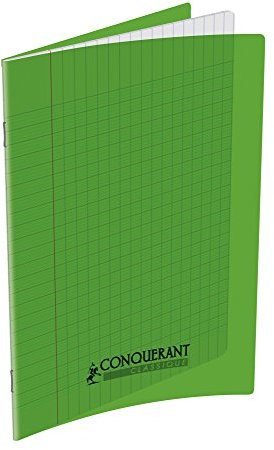 Conquérant 400089841 Cahier agrafé A4 couverture polypro 140 pages grands carreaux Vert