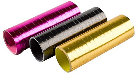 18 Luftschlangen * Gold + PINK + SCHWARZ-METALLIC * als Deko für Party, Geburtstag oder Jubiläum // 3 Rollen // Silvester Tischdeko Love Valentistag