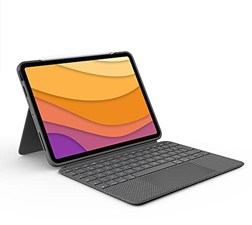 Logitech Combo Touch iPad Air (4th, 5th gen - 2020, 2022) Keyboard Case - Detachable Backlit Keyboard with Kickstand, Click-Anywhere Trackpad, Smart Connector, QWERTY UK/US Layout - Grey