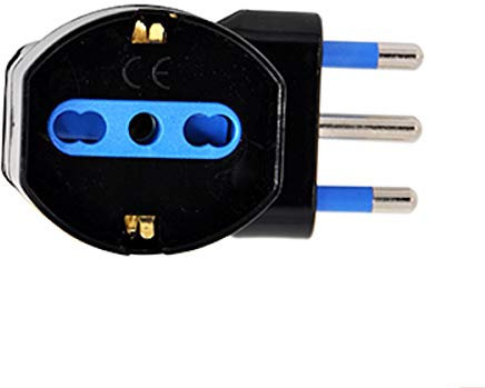 PROPART Adattatore Schuko 90° Spina 16a Salvaspazio Nero