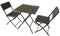 Lemodo Bistroset 3-teilig | Balkonset mit 1 Balkontisch und 2 Balkonstühle | witterungsbeständiges Balkonmöbel-Set aus Stahl und HDPE | Klappbares Gartenmöbel Set (Garnitur Schwarz)