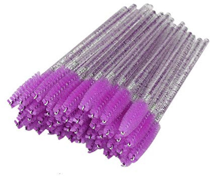 ATOMUS 100 Stücke Mascara Pinsel Einweg Mascara Stäbe Applikator Wimpernbürsten Wimpern Make-Up Applikatoren Kosmetik Pinsel Kit (100pcs Purple)