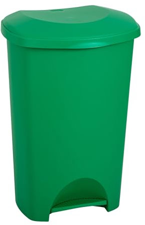 Addis 50 Litre Recycling Commercial Utility Waste Trash Pedal Bin, All Green Colour