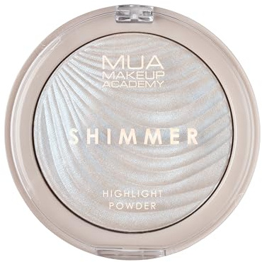 MUA Shimmer Highlighter Powder, Pearlescent Sheen (Pack of 1) | Iridescent Pearly Glow, Highly Pigmented, Velvety Texture, Perfect for Cheeks & Eyes, Vegan & Cruelty Free