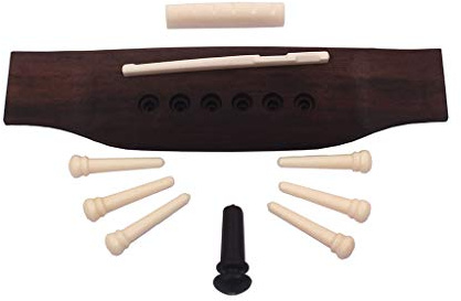 Alnicov Gitarrenbrücke mit Teilen Sattelmutter Stegstift Saitenhalter Palisander