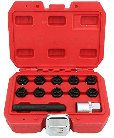 Greensen Set di Chiavi per Dadi di bloccaggio Ruota 12 Pezzi per Serie, Kit di rimozione Viti antifurto per Ruote Auto Adatto per Classe A/B/C/R/M