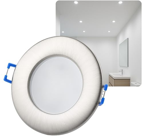 Sweet Led | LED Einbaustrahler 230V - Deckenspots LED Spots Badezimmer 6,5W 530lm - IP44 Einbauspots fürs Badezimmer flache Einbaustrahler | Rund - Chromfarbig, kaltweiß