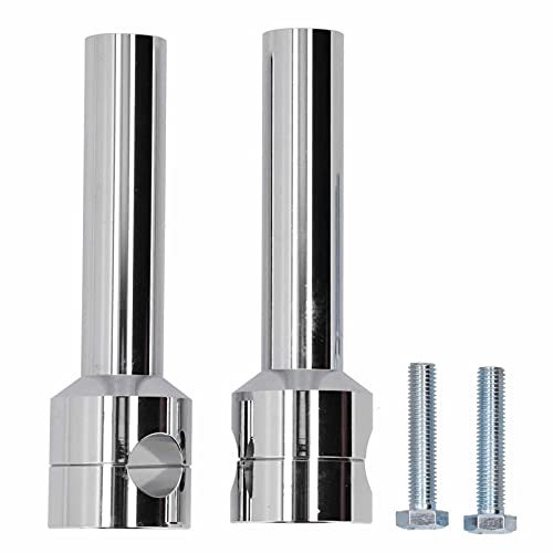 KIMISS Morsetti per Manubrio da 25 Mm, Manubrio in Lega di Alluminio per Moto Riser per Manubrio Kit Adattatore per Morsetto di Montaggio Modifica Inserti per Riser Rotondi (2 Pezzi)(cromo)