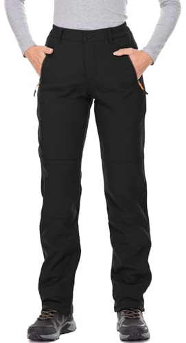 Jessie Kidden Pantalones de esquí impermeables para hombre, forro polar para senderismo, invierno, aislamiento térmico, cálidos, al aire libre, escalada, caminar, pantalones cargo de carcasa suave