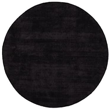 carpetfine Viskoseteppich Rund AVA Schwarz Ø 160 cm | Moderner Teppich für Wohn- und Schlafzimmer