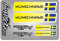 4er Set Aufkleber mit Fahne Flagge und wahlweise Name Sticker für Auto Fahrrad Motorrad Roller Helm im Rallye Racing Design R156 (26 Schweden, Mit Wunschname)