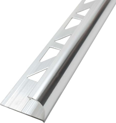 Dalsys Fliesenschiene Viertelkreisprofil Aluminium (eloxiert) Silber matt 2,5m x 8mm, Rundprofil Halbrundprofil