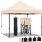 Yaheetech Faltpavillon Pavillon 3x3 wasserdicht stabil, 323/332/341 cm höhenverstellbar faltbar Pop up Faltzelt, UV-Schutz 50+ für Garten Hochzeit Camping, Beige