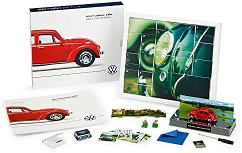 Volkswagen 1H1087710 Adventskalender Käfer 1:43 Modellauto Kalender Weihnachtskalender, rot